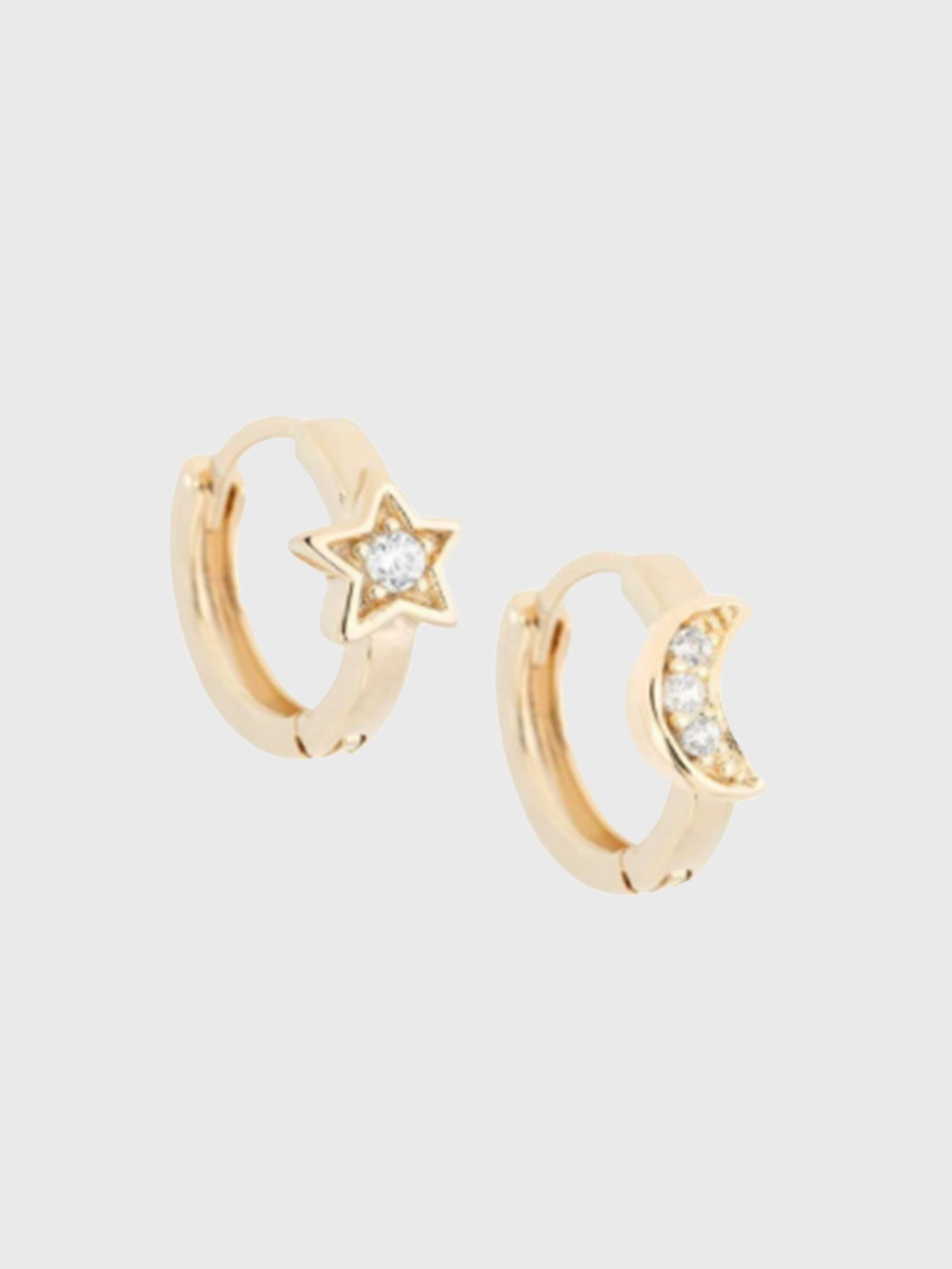 Shashi Moon Star Huggie Earring - Saint Bernard