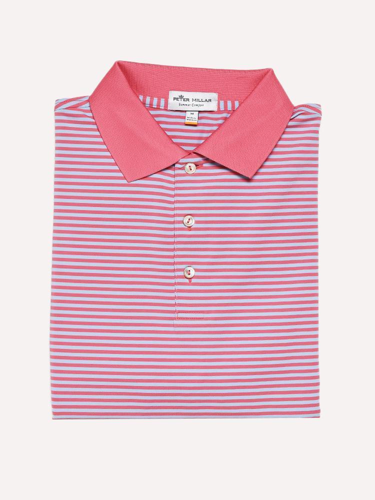 Peter Millar Men's Competition Stripe Stretch Jersey Polo - Saint Bernard