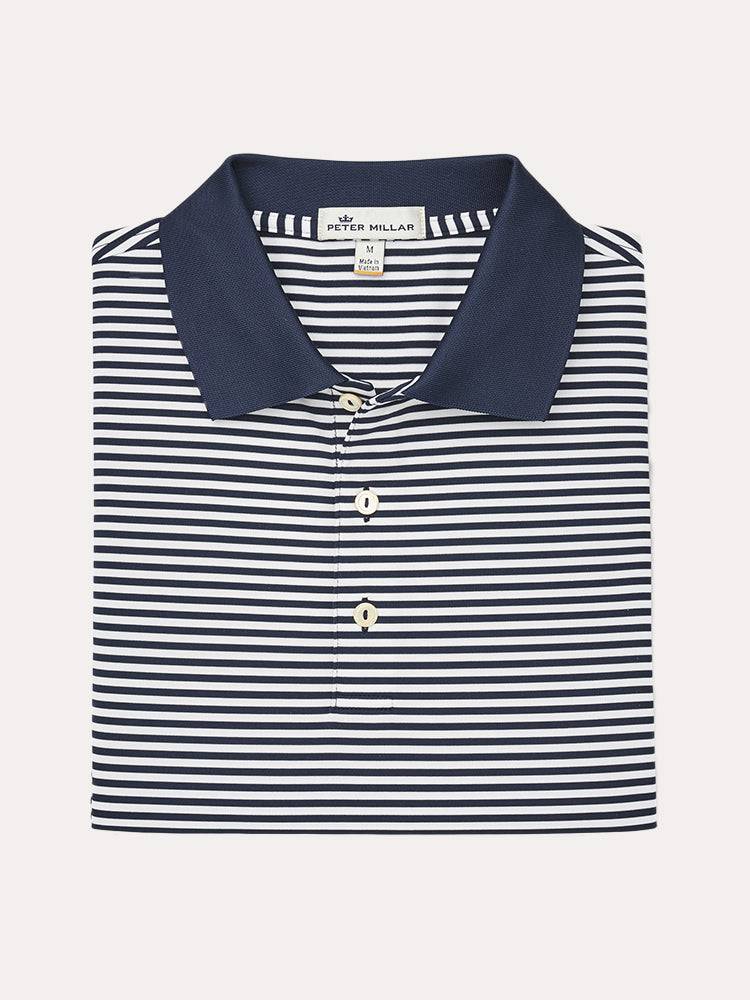 Peter Millar Men's Competition Stripe Stretch Jersey Polo - Saint Bernard