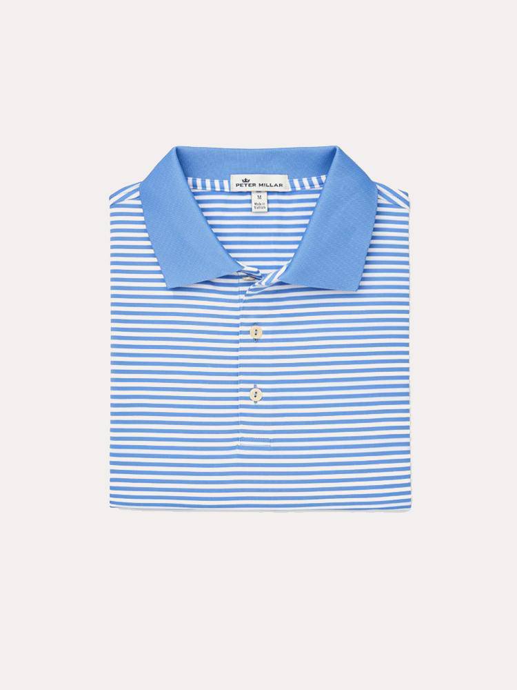Peter Millar Men's Competition Stripe Stretch Jersey Polo - Saint Bernard