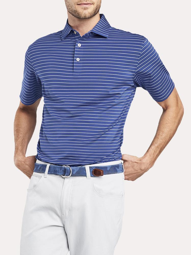 Peter Millar Men's Halifax Stripe Stretch Jersey Polo - Saint Bernard