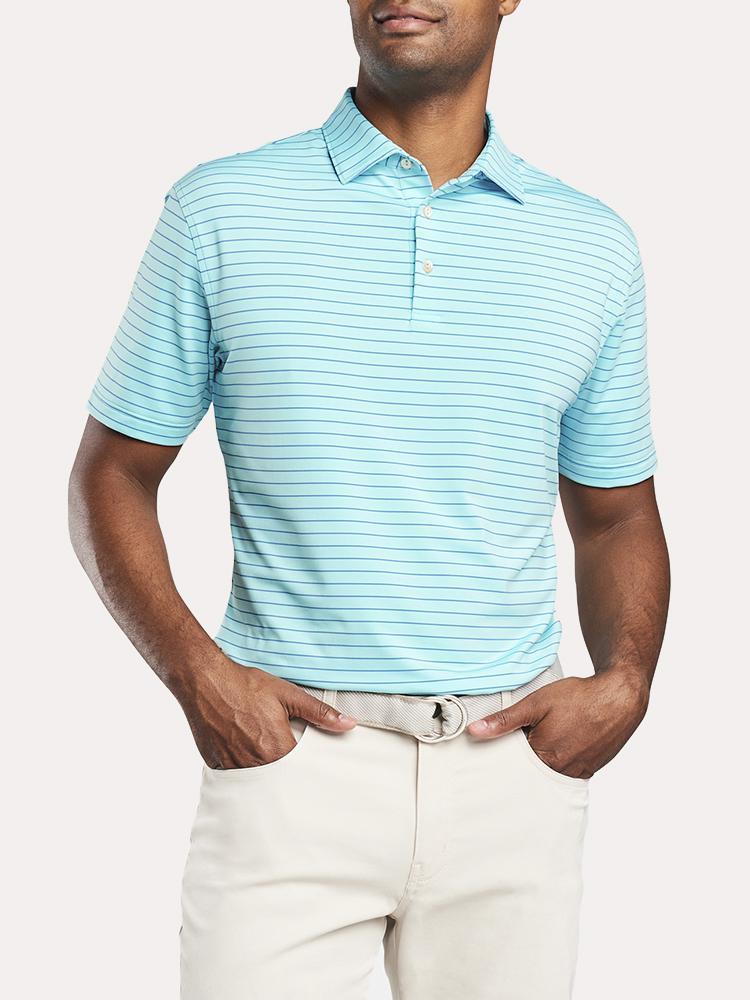 Peter Millar Men's Halifax Stripe Stretch Jersey Polo - Saint Bernard