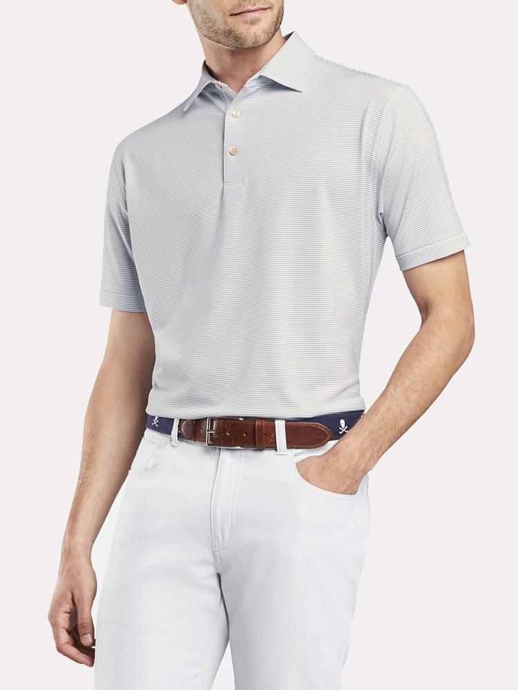 Peter Millar Men's Halford Stripe Performance Polo - Saint Bernard