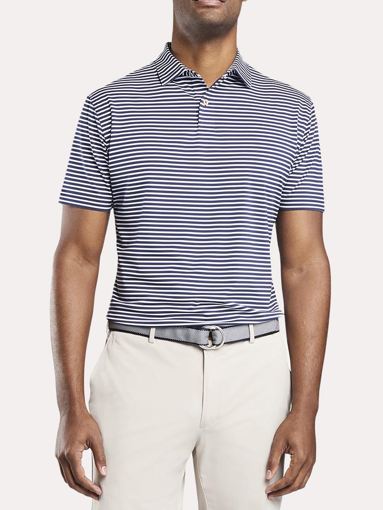 Peter Millar Men's Crown Crafted Stripe Stretch Jersey Polo - Saint Bernard