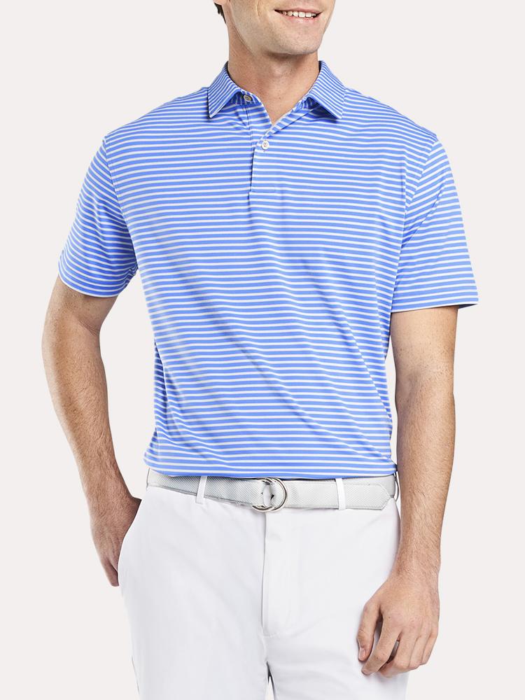 Peter Millar Men's Crown Crafted Stripe Stretch Jersey Polo - Saint Bernard