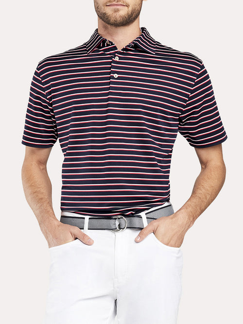 Peter Millar Coley Stripe Stretch Mesh Polo