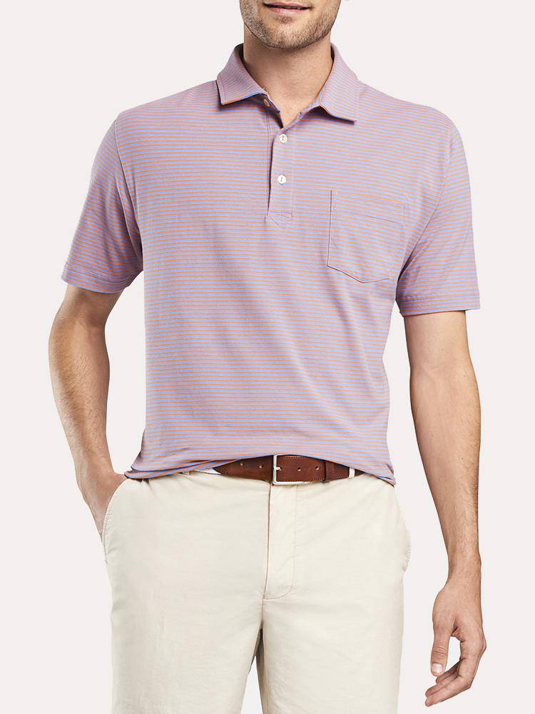 Peter Millar Men's Tybee Stripe Polo - Saint Bernard