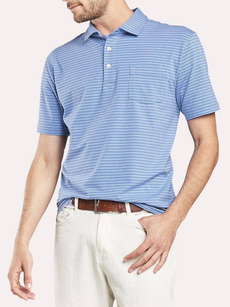Peter Millar Men's Folly Beach Stripe Polo - Saint Bernard