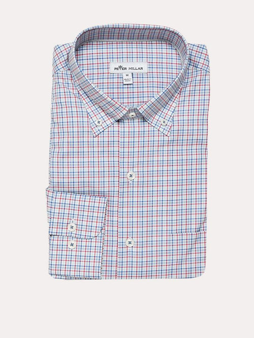 Peter Millar Men's Crown Finish Watch Hill Mini-Check Sport Shirt