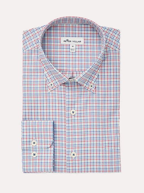 Peter Millar Men's Crown Finish Watch Hill Mini-Check Sport Shirt