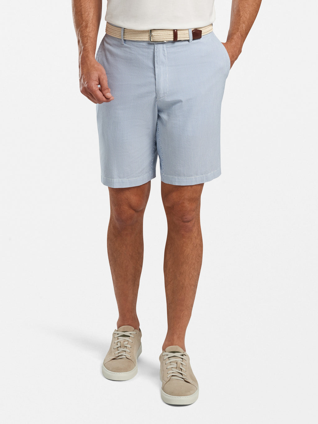 Peter Millar Crown Men's Pinstripe Cotton-Blend Short - Saint Bernard