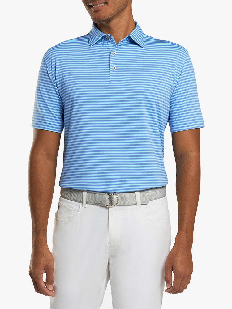 Peter Millar Crown Sport Men's Mills Stripe Stretch Jersey Polo Sean - Saint Bernard