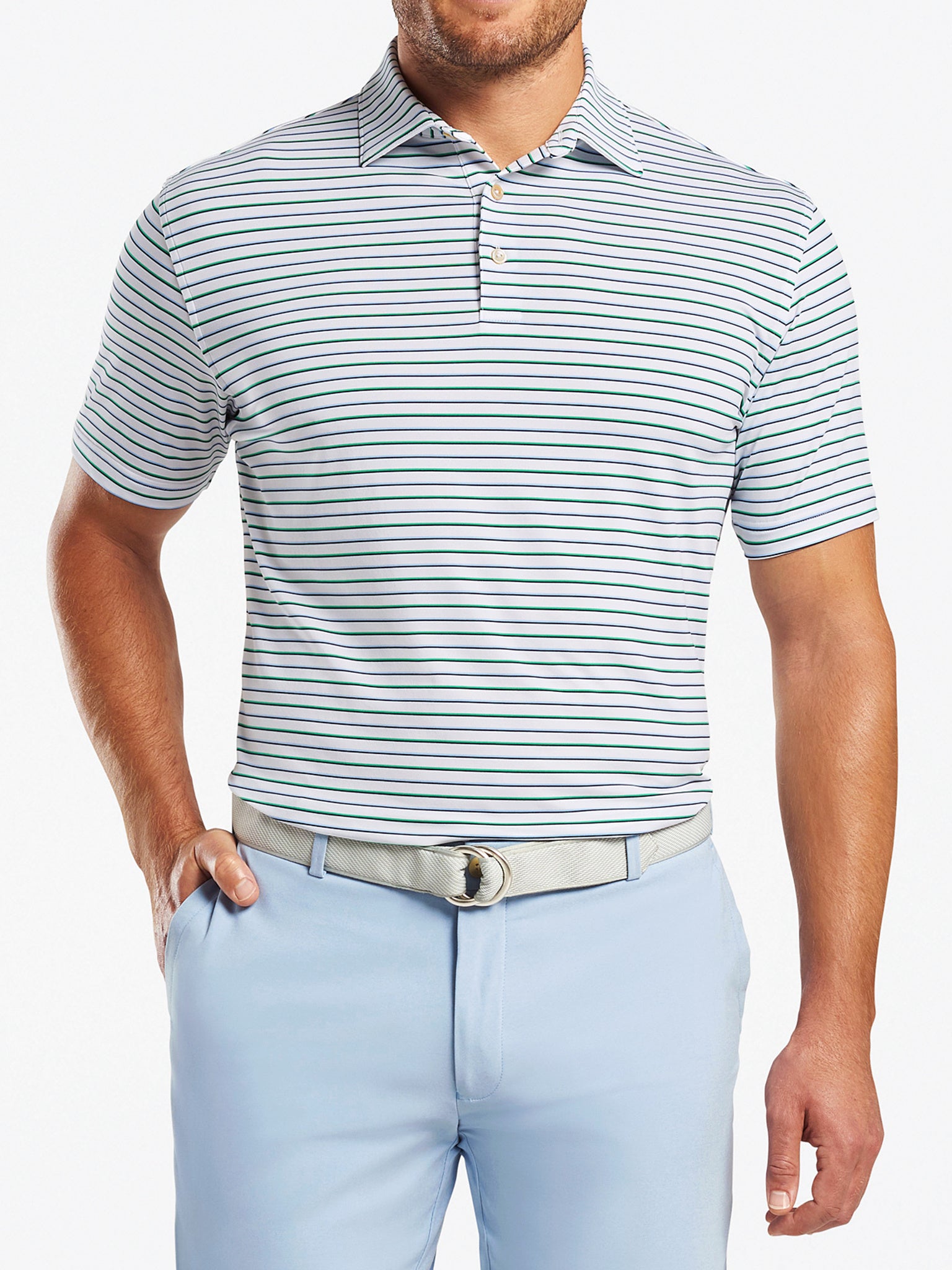 Peter Millar Crown Sport Men’s Wiggs Performance Polo - Saint Bernard