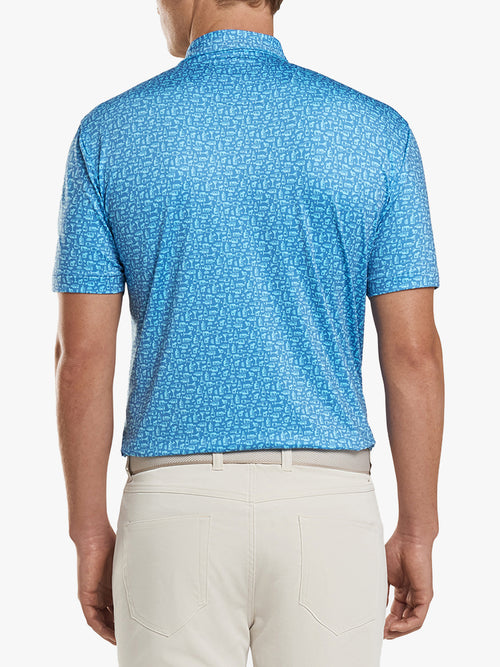 Peter Millar Crown Sport Men's Oak Print Bourbon Jersey Polo Sean