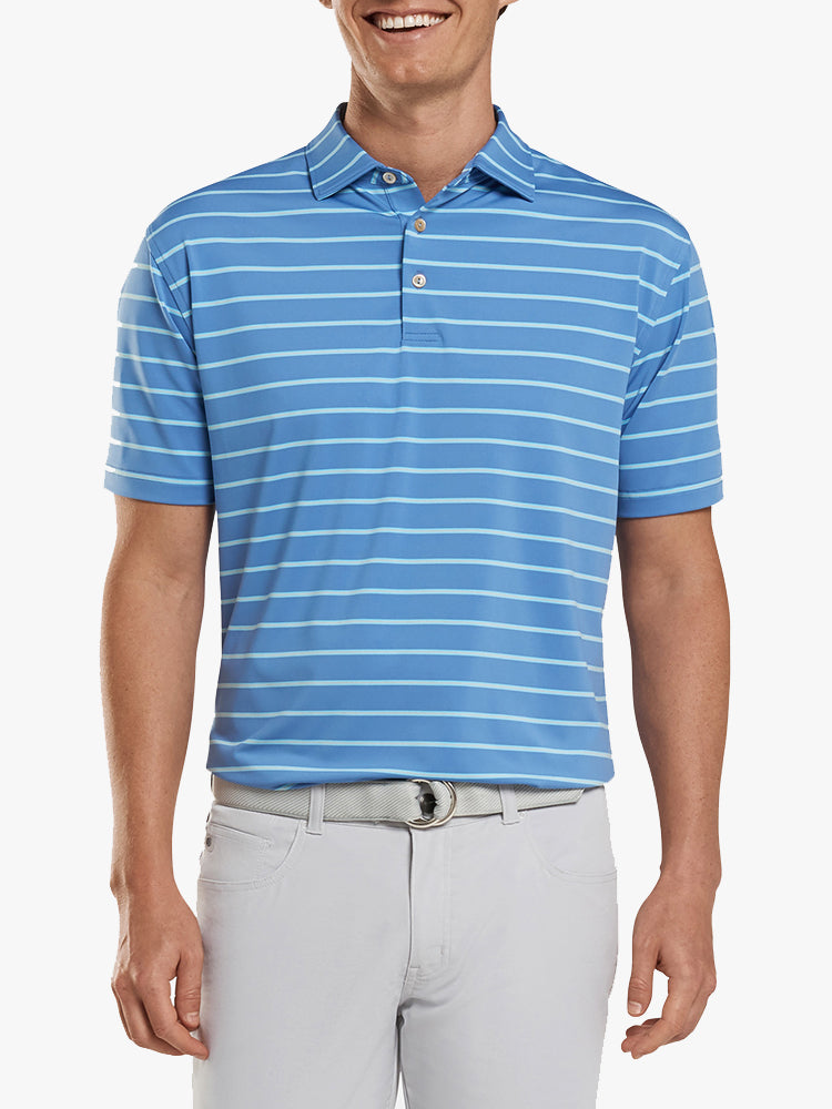 Peter Millar Crown Sport Hanover Stripe Jersey Performance Polo Sean - Saint Bernard