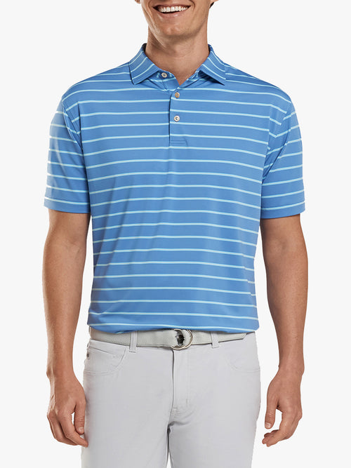 Peter Millar Crown Sport Hanover Stripe Jersey Performance Polo Sean