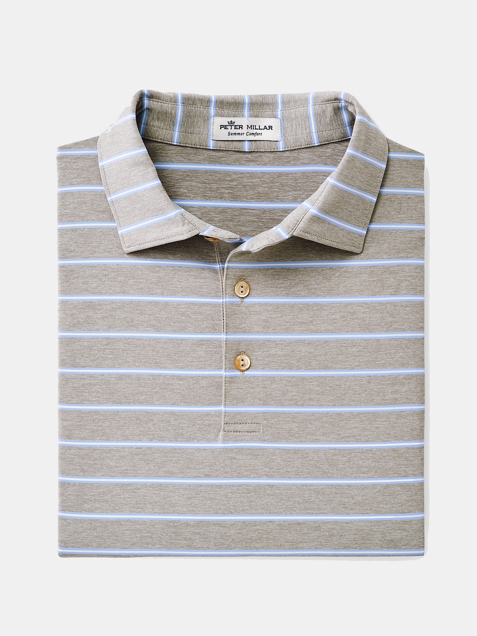 Peter Millar Crown Sport Hanover Stripe Jersey Performance Polo Sean - Saint Bernard