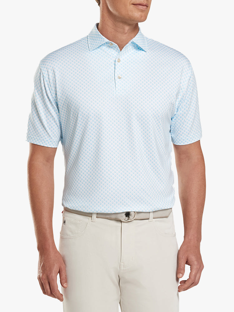 Peter Millar Crown Sport Hudson Printed Skulls Jersey Performance Polo Sean - Saint Bernard
