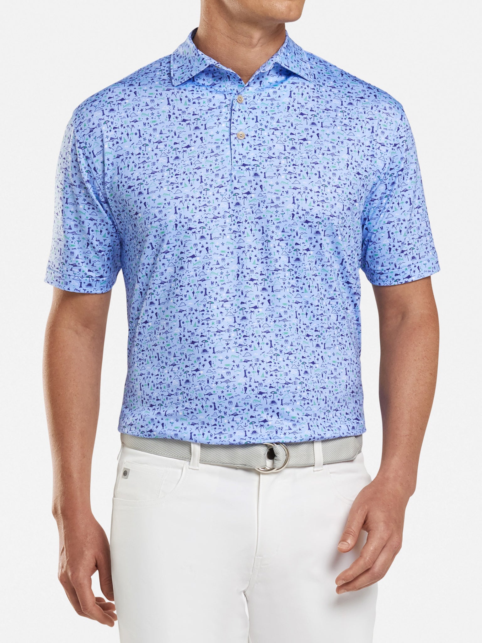 Peter Millar Crown Sport Men's Vinnings Performance Polo - Saint Bernard