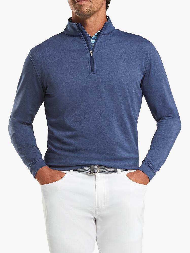 Peter Millar Crown Sport Men's Perth Melange Quarter Zip - Saint Bernard