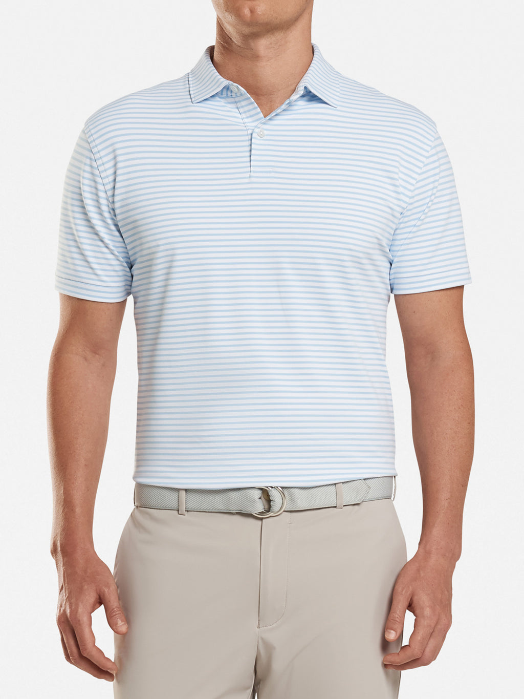 Peter Millar Men's Crown Crafted Miles Stripe Stretch Jersey Polo - Saint Bernard