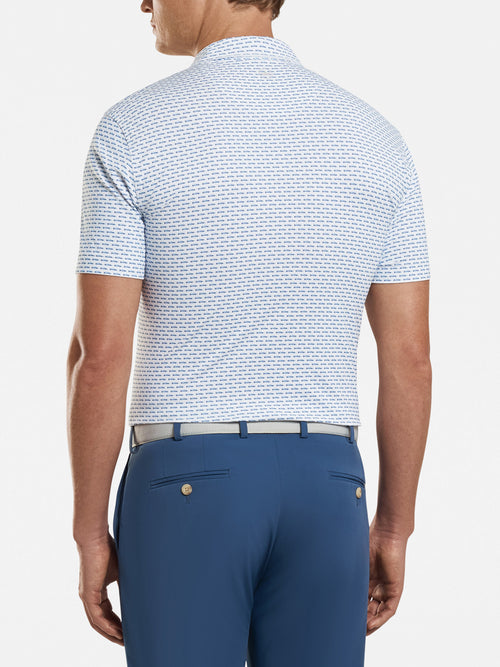 Peter Millar Men's Crown Crafted Blues Printed Open Wheel Performance Polo