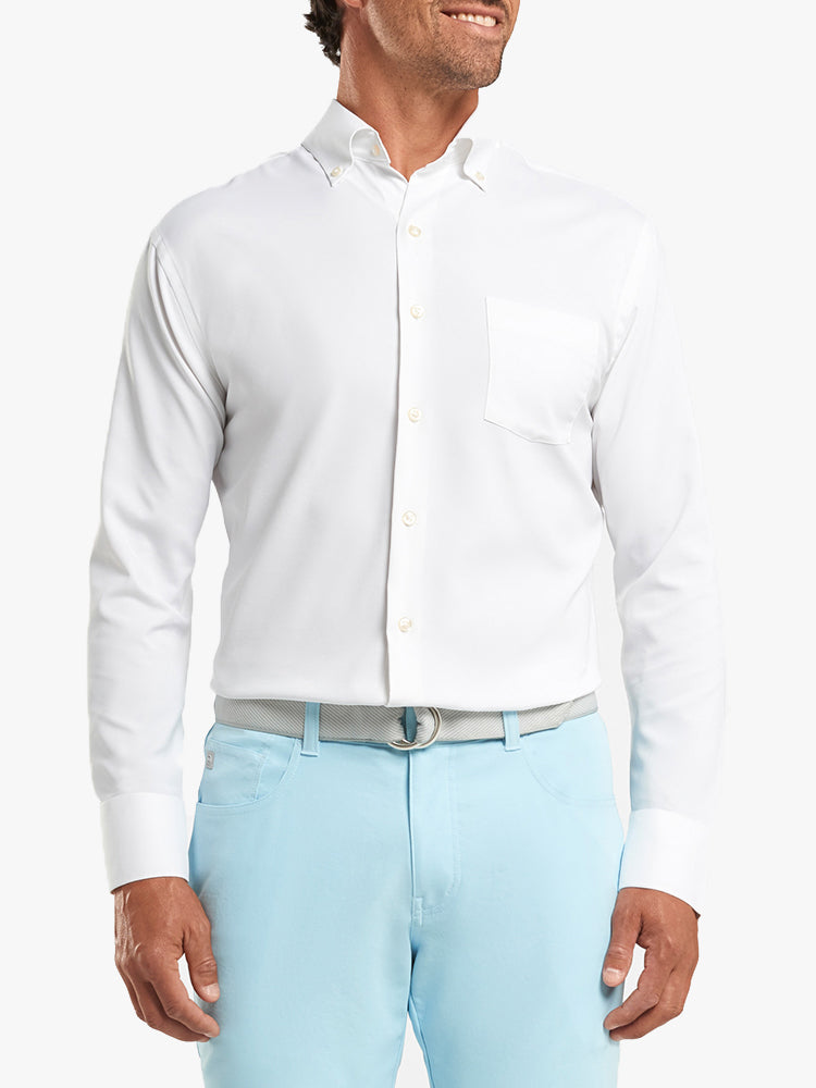 Peter Millar Crown Sport Men's Rivers Natural Touch Performance Sport Shirt - Saint Bernard
