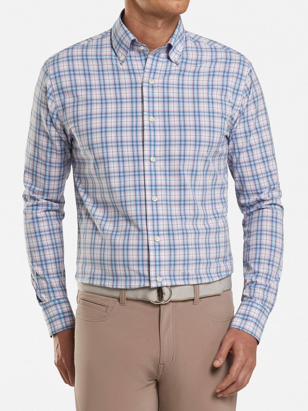 Peter Millar Men's Crown  Crafted Bolden Natural Touch Woven Shirt - Saint Bernard