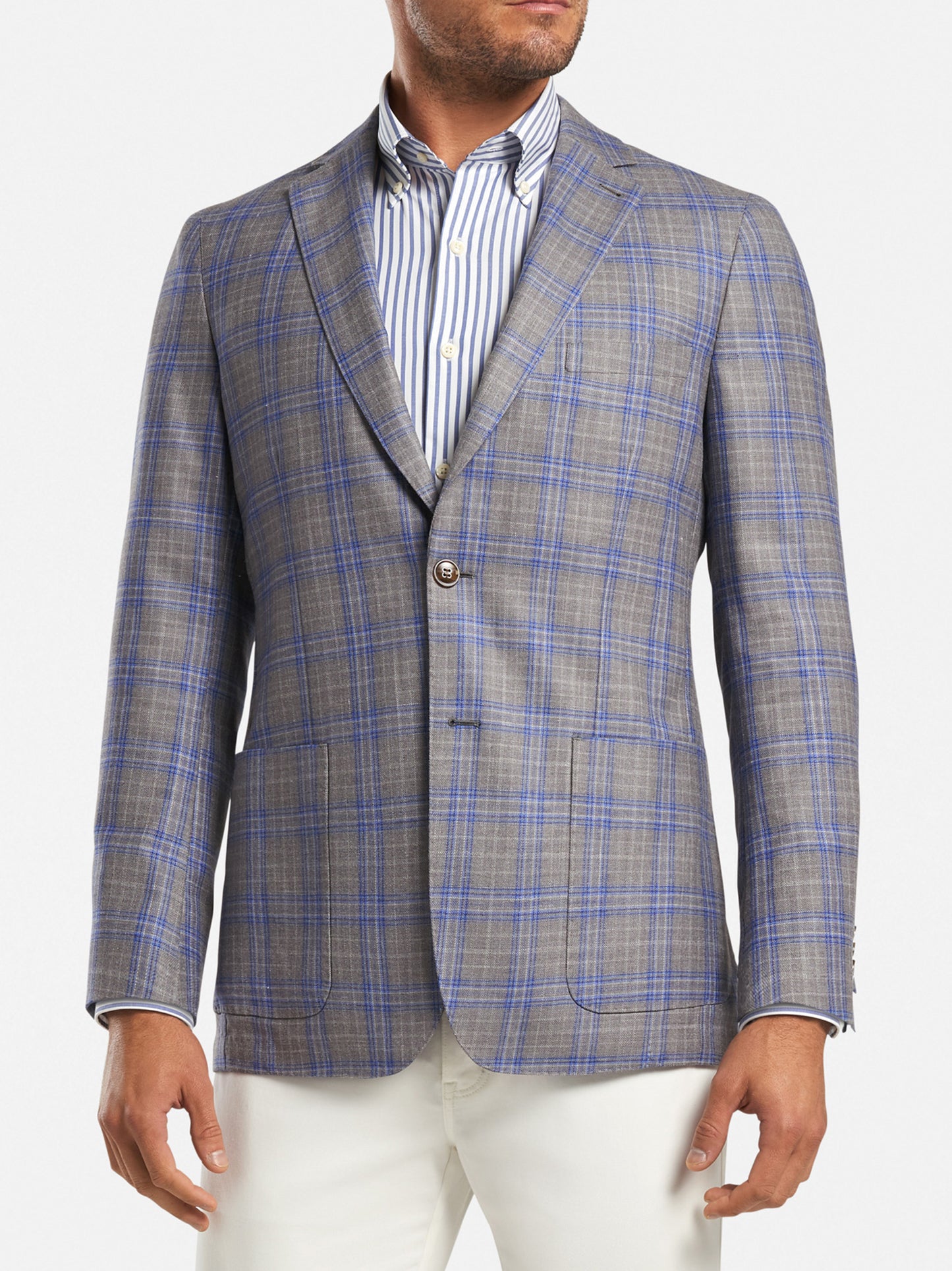 Peter Millar Crown Men's Plaid Soft Jacket - Saint Bernard