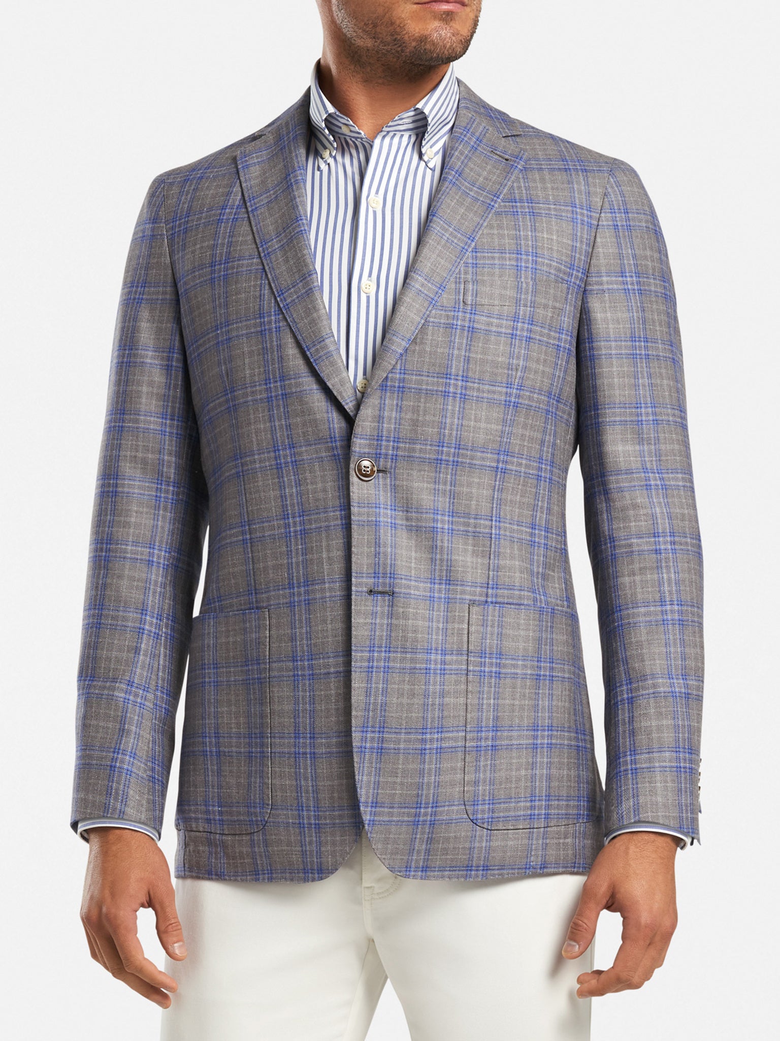 Peter Millar Crown Men's Plaid Soft Jacket - Saint Bernard