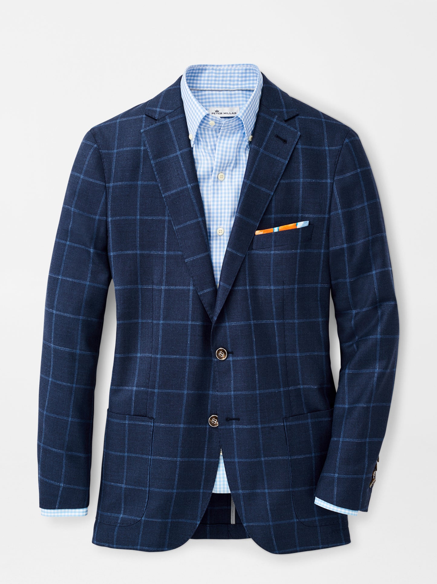 Peter Millar Crown Men's Windowpane Soft Jacket - Saint Bernard