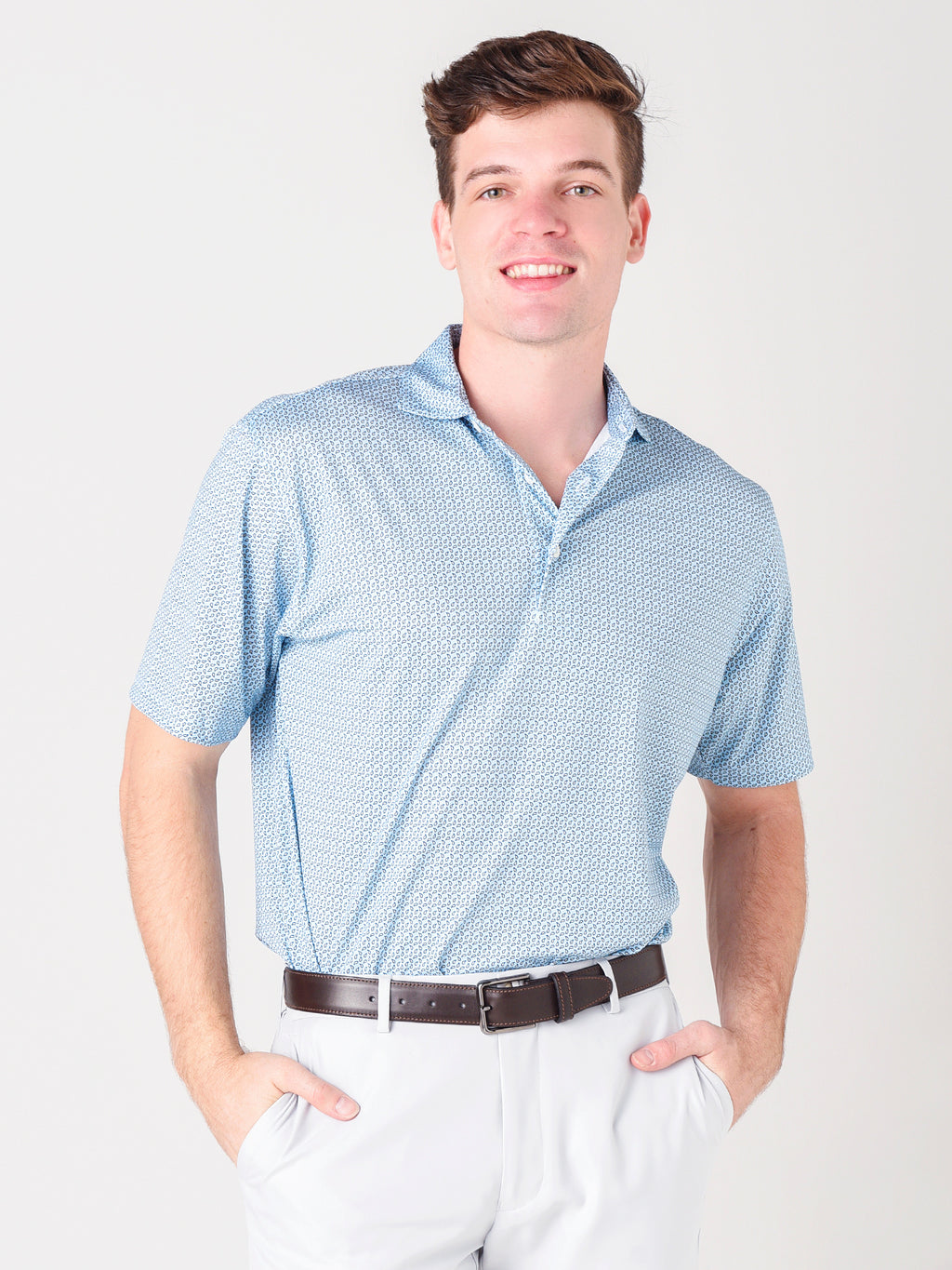 Saint Bernard Men's Leon Paisley Performance Pique Polo - Saint Bernard