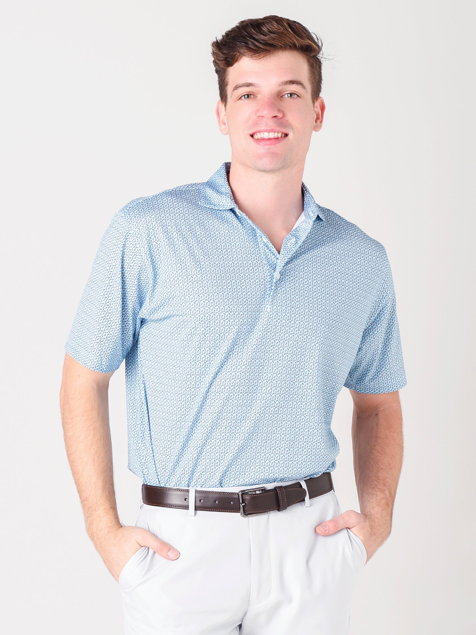 Saint Bernard Men's Leon Paisley Performance Pique Polo - Saint Bernard