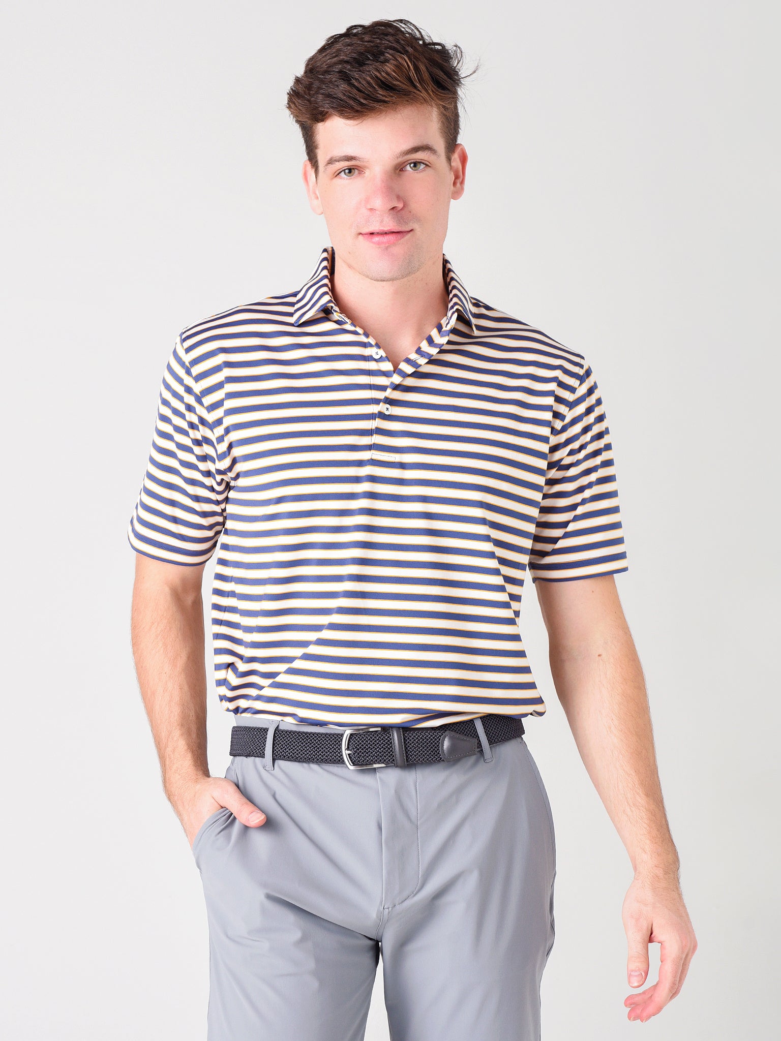 Saint Bernard Men's Powell Stripe Performance Polo - Saint Bernard