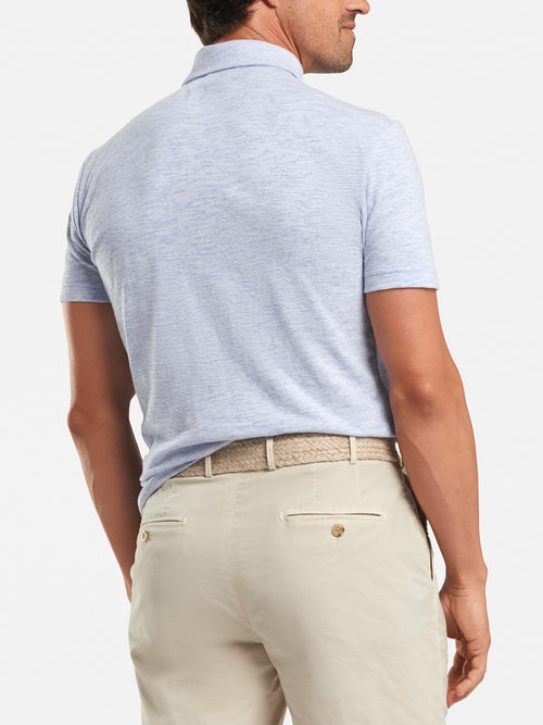 Peter Millar Men's Seaside Cypress Slub Cotton-Blend Camp Collar Shirt