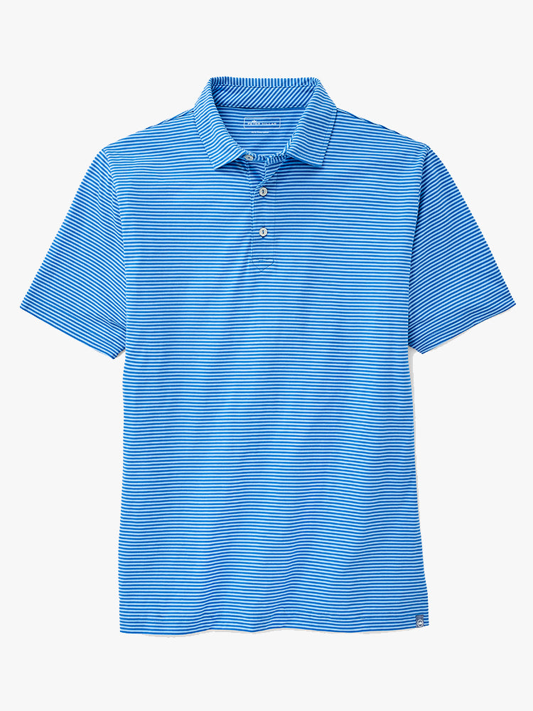 Peter Millar Seaside Kribi Beach Stripe Polo - Saint Bernard