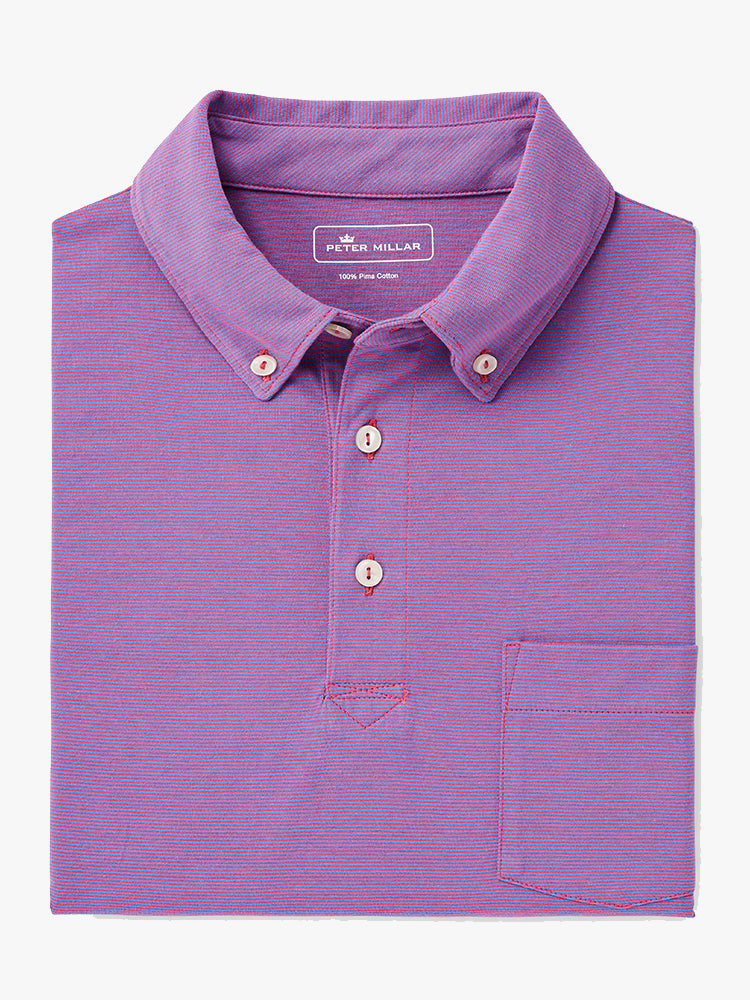 Peter Millar Seaside Men's Shark Island Aqua Cotton Polo - Saint Bernard
