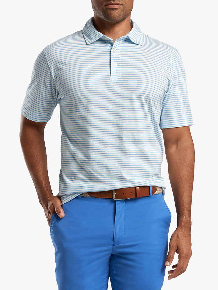 Peter Millar Seaside Men's Bar Beach Stripe Polo - Saint Bernard