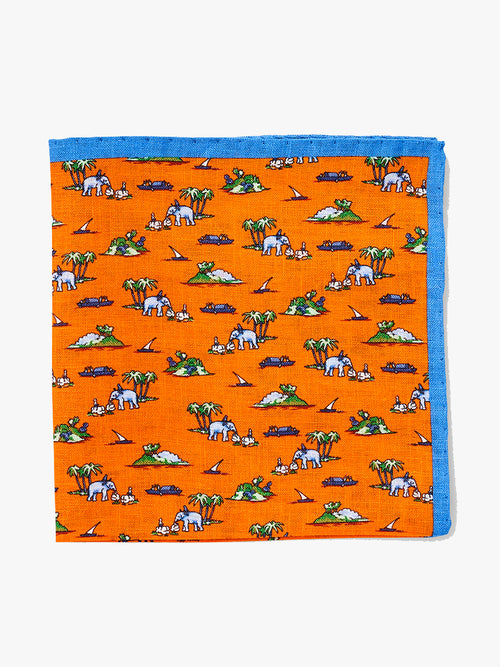 Peter Millar Crown Men's Elephant Safari Pocket Square