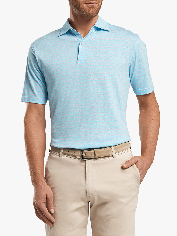 Peter Millar Collection Men’s Solstice Cotton-Linen Polo - Saint Bernard