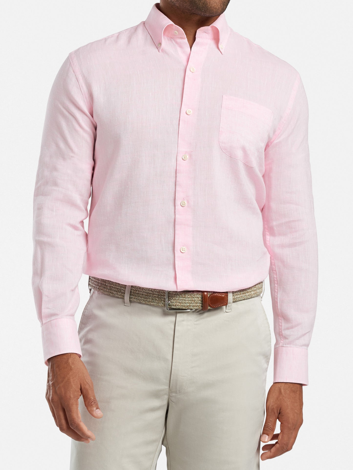 Peter Millar Crown Men's Sardinia Linen-Blend Sport Shirt - Saint Bernard