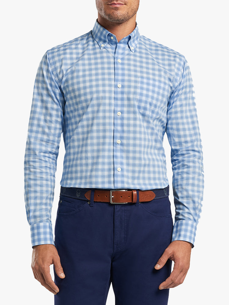 Peter Millar Crown Men’s Judson Cotton-Blend Sport Shirt - Saint Bernard