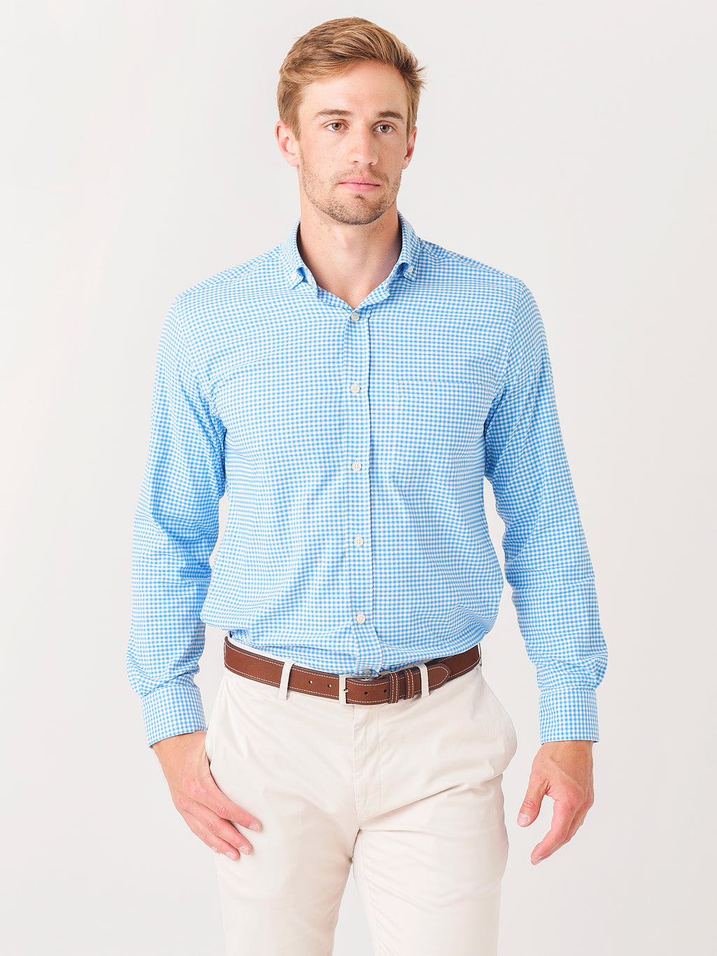 Saint Bernard Men's Taylor Gingham Performance Sport Shirt - Saint Bernard