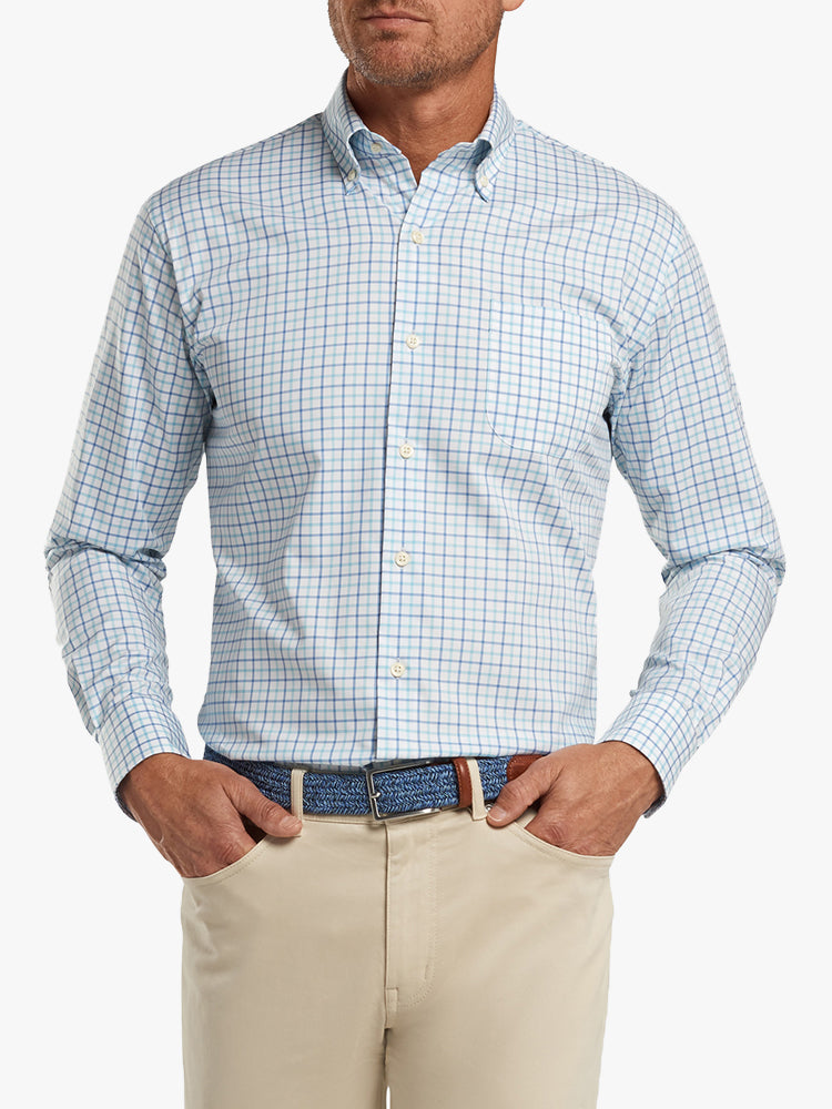 Peter Millar Crown Men’s Emory Tattersall Sport Shirt - Saint Bernard