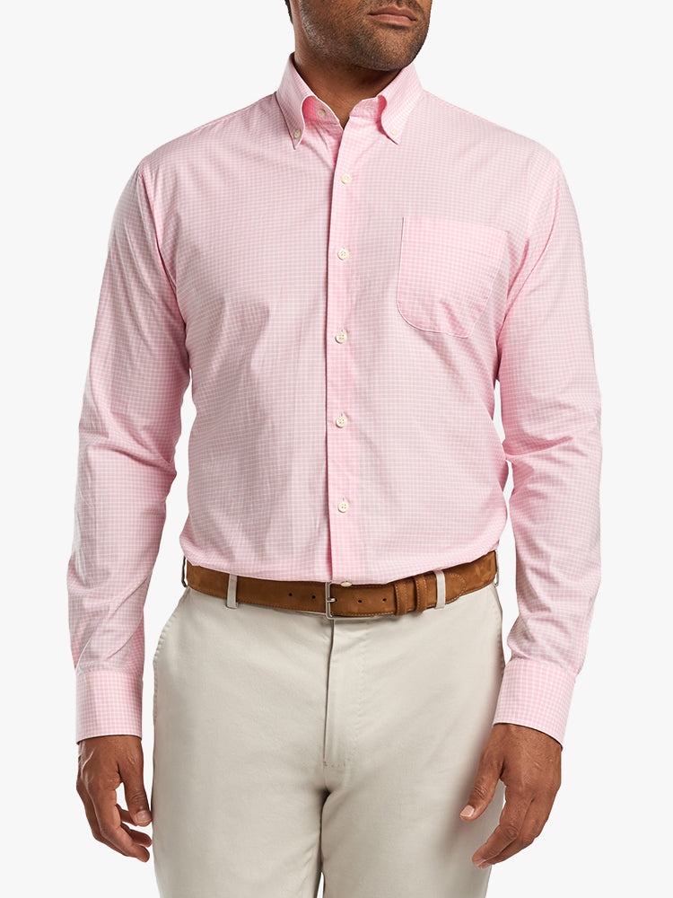 Peter Millar Crown Men's Brenton Cotton-Blend Sport Shirt - Saint Bernard