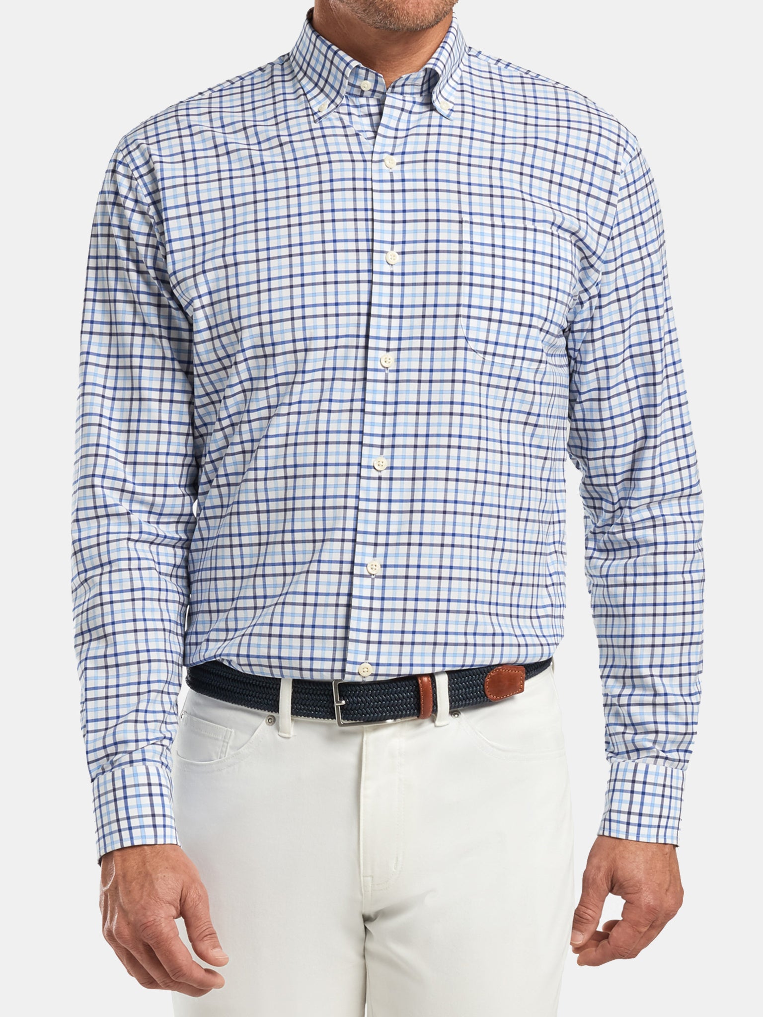 Peter Millar Crown Men's Lonnie Cotton-Blend Sport Shirt - Saint Bernard