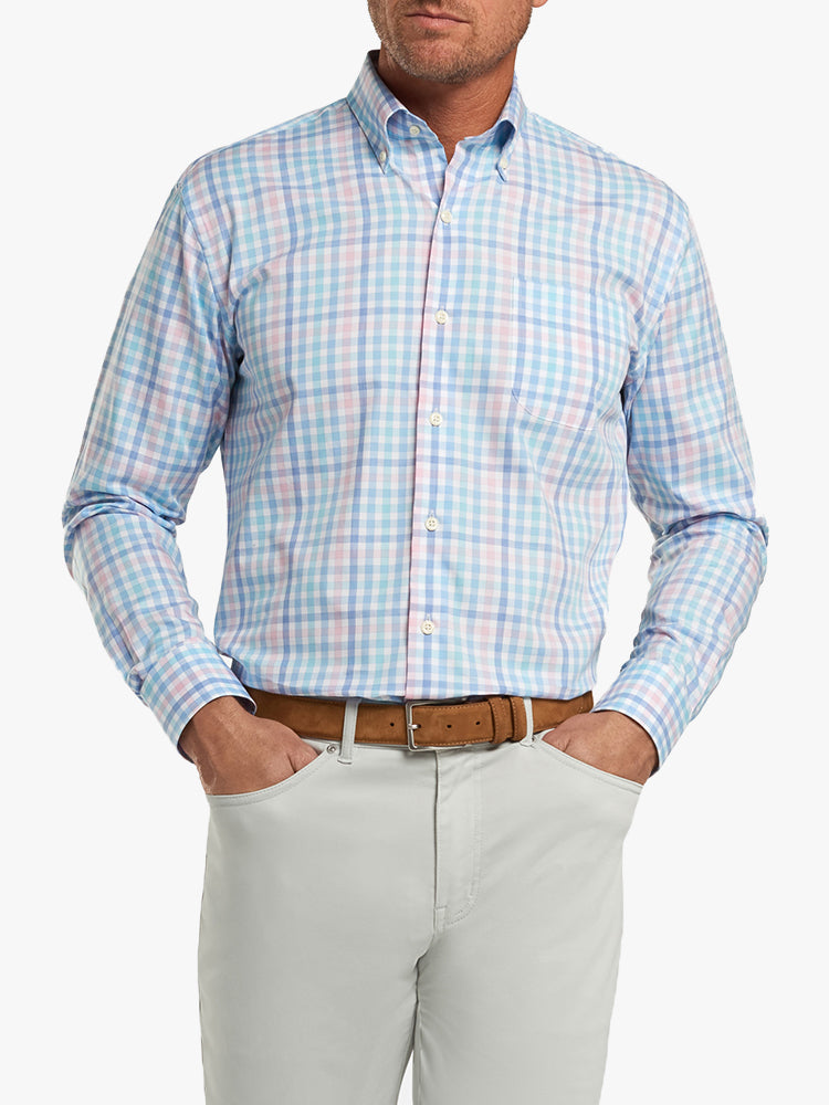 Peter Millar Crown Men's Vance Cotton Sport Shirt - Saint Bernard