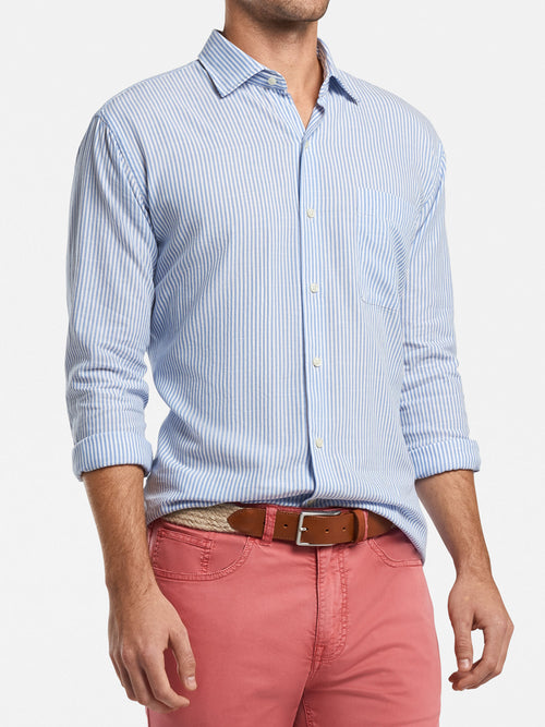 Peter Millar Men's Seaside Sandbar Coastal Stripe Shirt