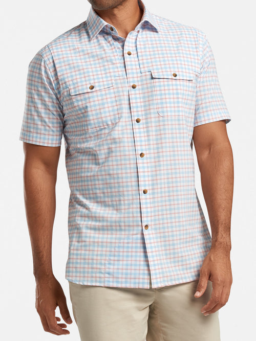 Peter Millar Men's Seaside Gulf Vented Short Sleeve Shirt