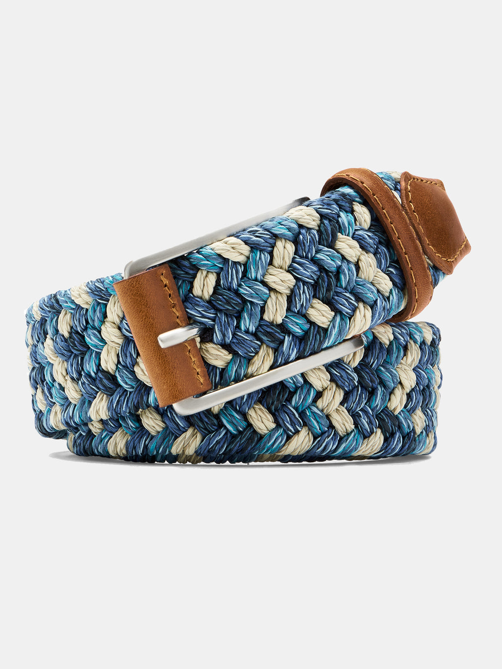 Peter Millar Crown Men's Cotton Melange Braided Belt - Saint Bernard